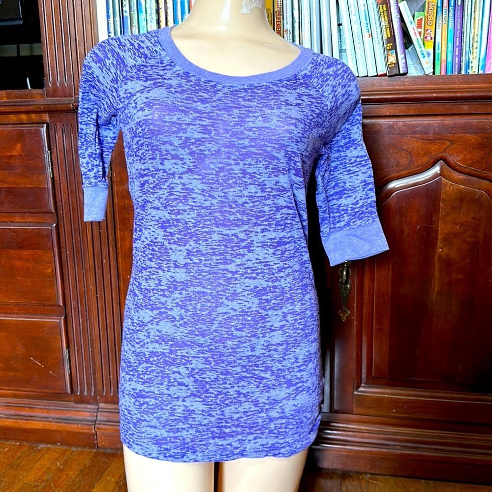 City Streets Elbow Sleeve Tee, Purple, Sz Medium